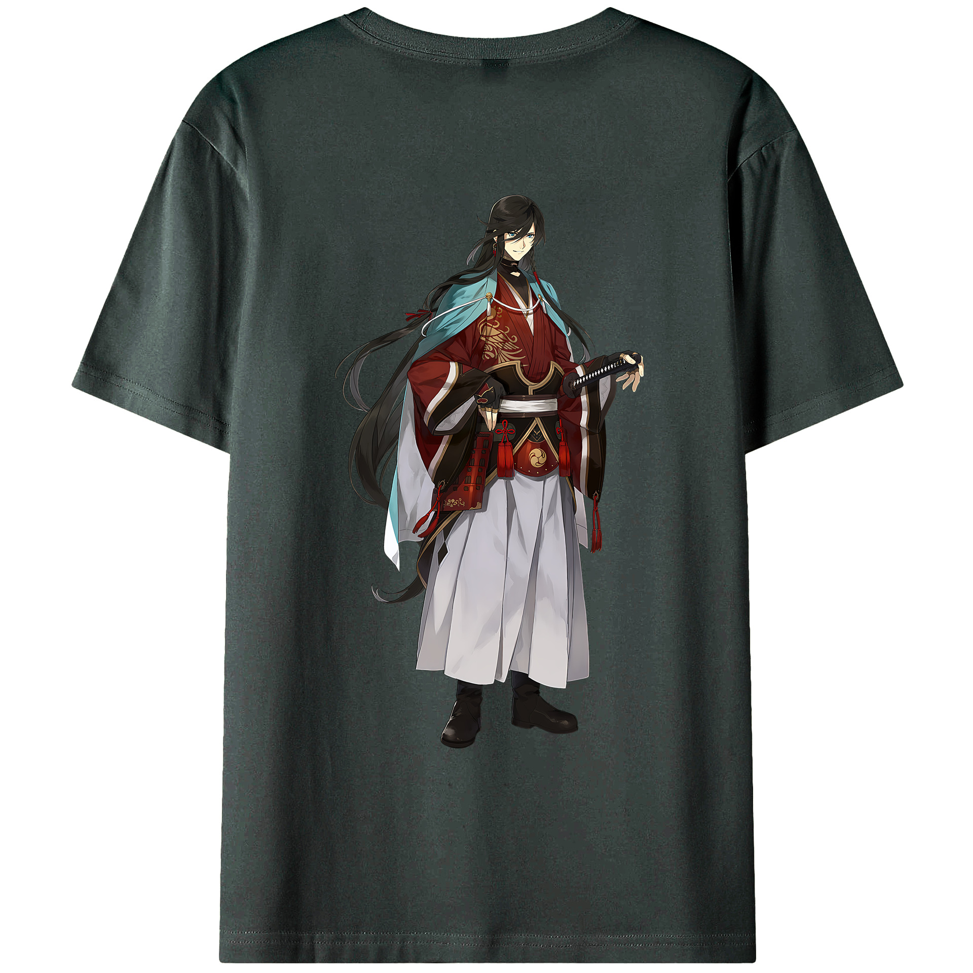 （画像用） 刀剣乱舞 Touken Ranbu 綿100％ メンズ半袖Tシャツ（バックプリント） 通気性